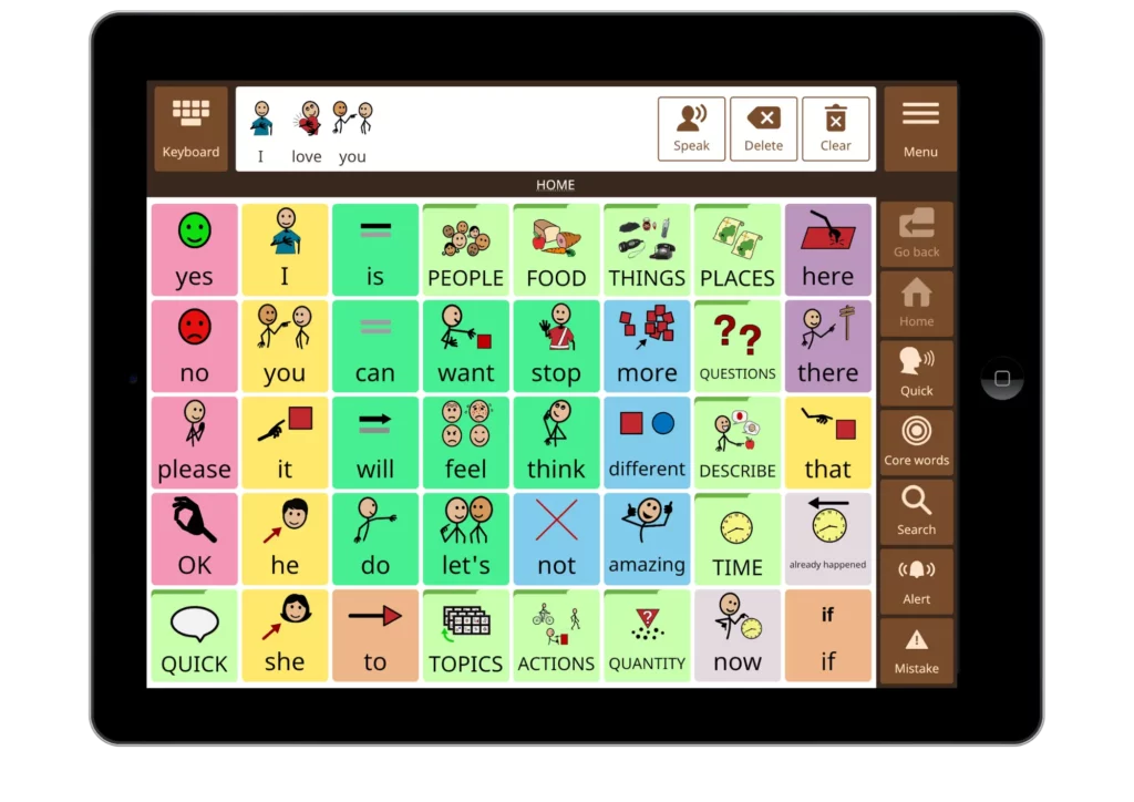Avaz App Vocabulary Screenshot